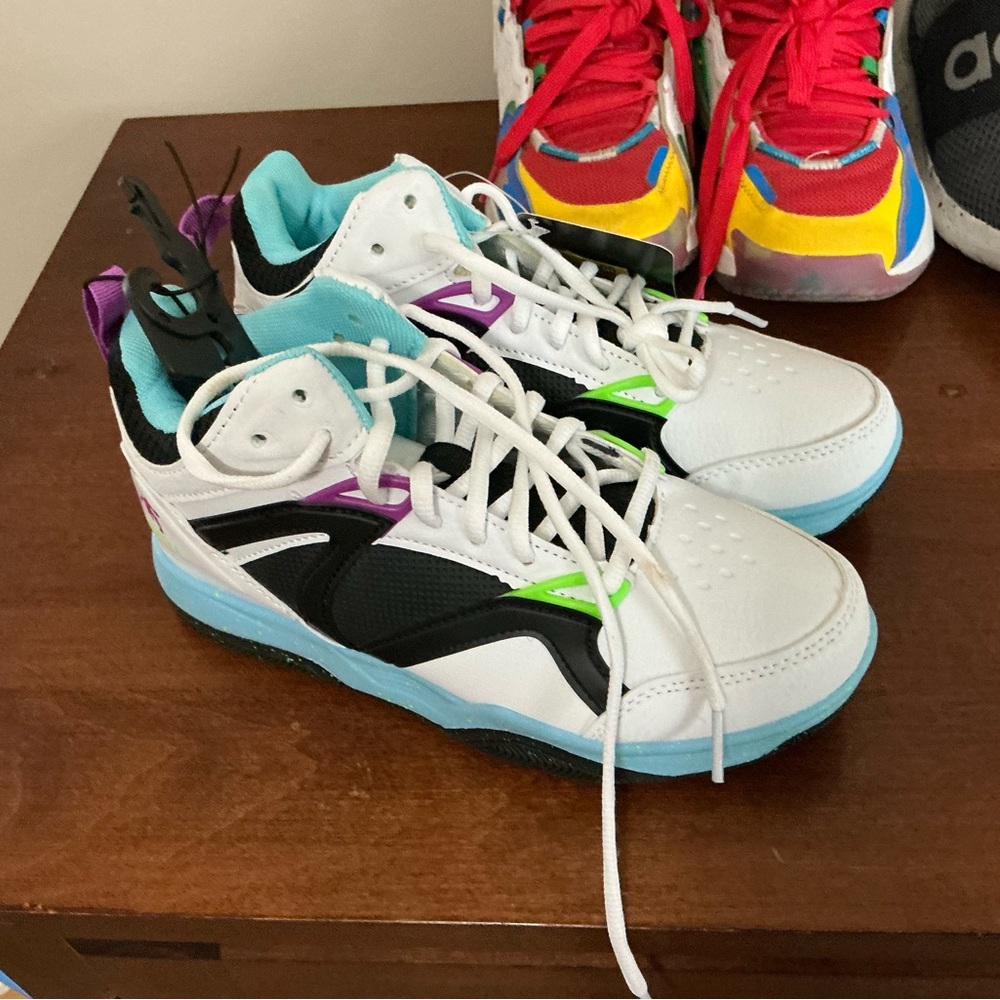 AND1 Kids Sneakers in White, Black, and Purple
